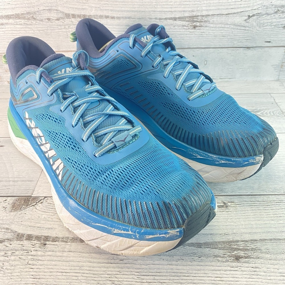 Hoka One One Bondi 7 Shoes Mens 13 M Blue Running Walking Comfort‎ 1110518 BMMO